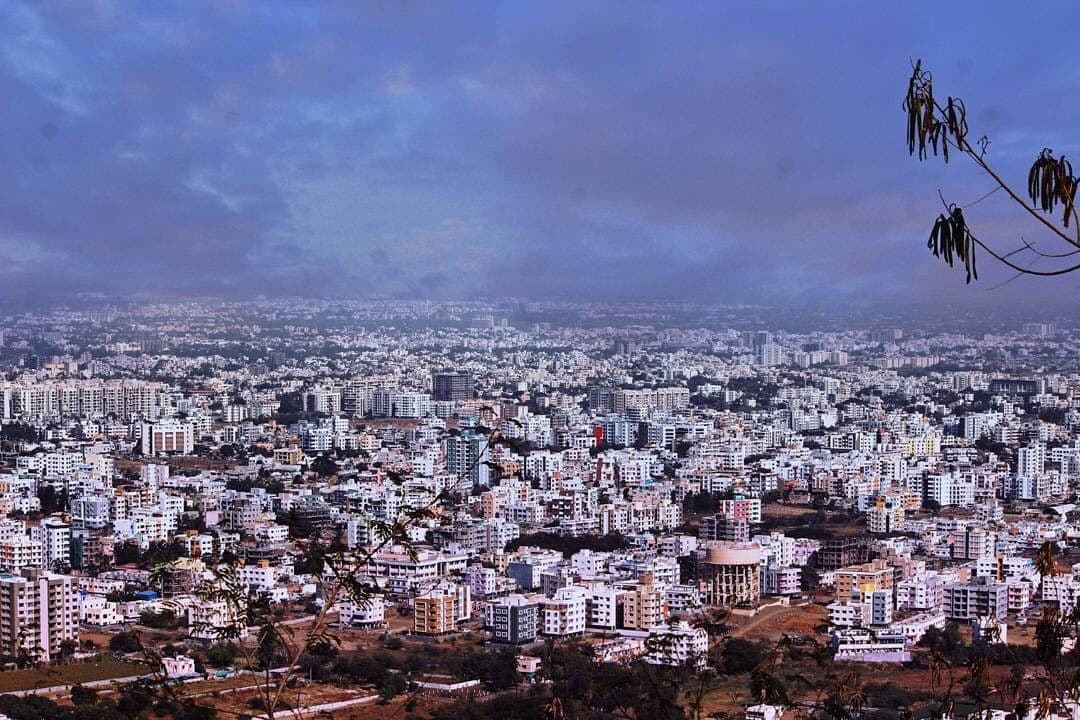 Nashik city seen from the Pandavleni hill